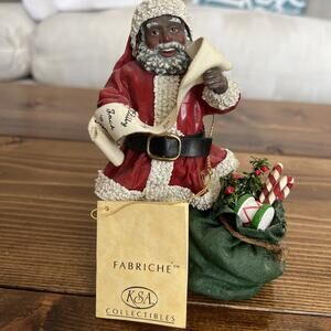 Vintage 5.5” Kurt S. Adler Fabriche Black Santa Christmas Decoration Mache KSA